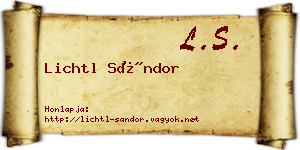 Lichtl Sándor névjegykártya